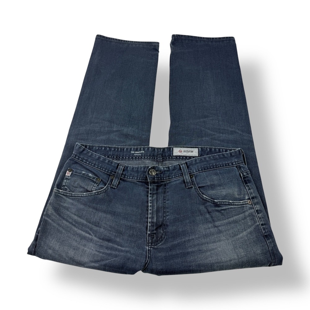 AG Adriano‎ Goldschmied The Graduate Tailored Leg Men Jeans Size 34x28 Dark Wash